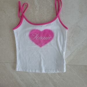 Iconic white and pink tank top